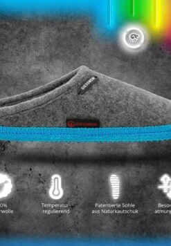 Giesswein WOOLPOPS - Kapcie - Hellgrau Türkis -Sklep Toni Pons 58b9d4cb1ff7476f8a65059ea48c9221