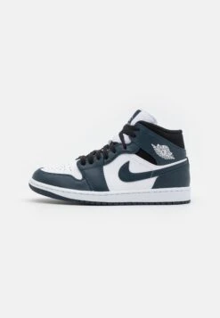 AIR JORDAN 1 MID - Sneakersy Wysokie - Armory Navy/white/black