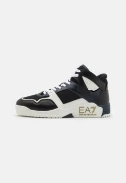 EA7 Emporio Armani NEW BASKET UNISEX - Sneakersy Wysokie - Black/bluenotte/gold/white