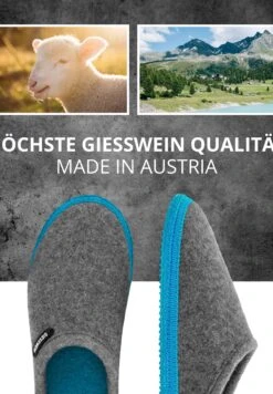 Giesswein WOOLPOPS - Kapcie - Hellgrau Türkis -Sklep Toni Pons b9c346cfb8d14b2d864ebc05cbf09c05