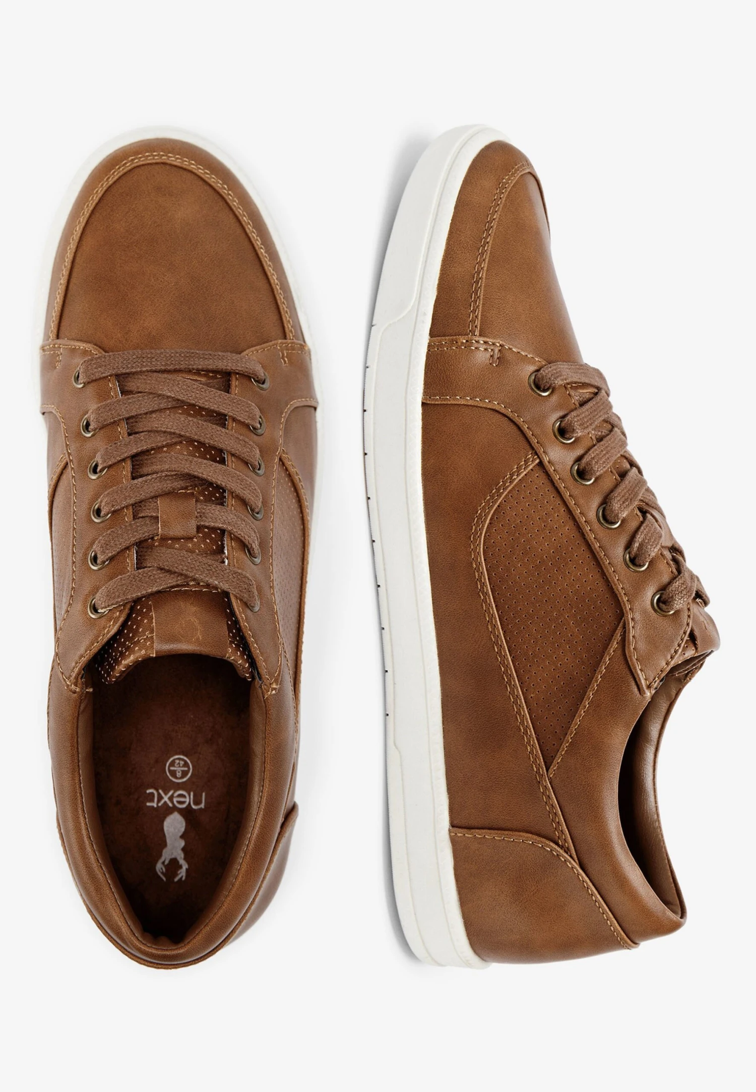 Next TAN PERFORATED TRAINERS - Sneakersy Niskie - Brown 4 Next TAN PERFORATED TRAINERS - Sneakersy Niskie - Brown - obrazek 2